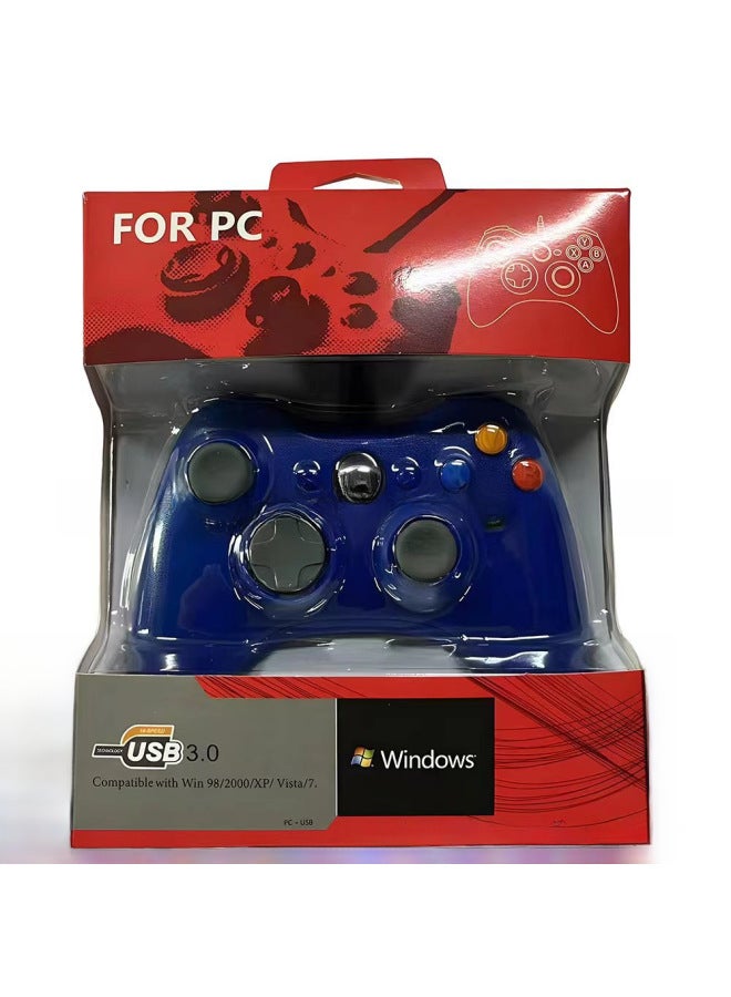 Xbox360 Controller For Pc360tvbox Computer Android Tv Gaming Steam Ps3 Digital Computer Game Controller-Product Color:pc360/TV/PS3/computer Special Blue (with Packaging)  - Image 1