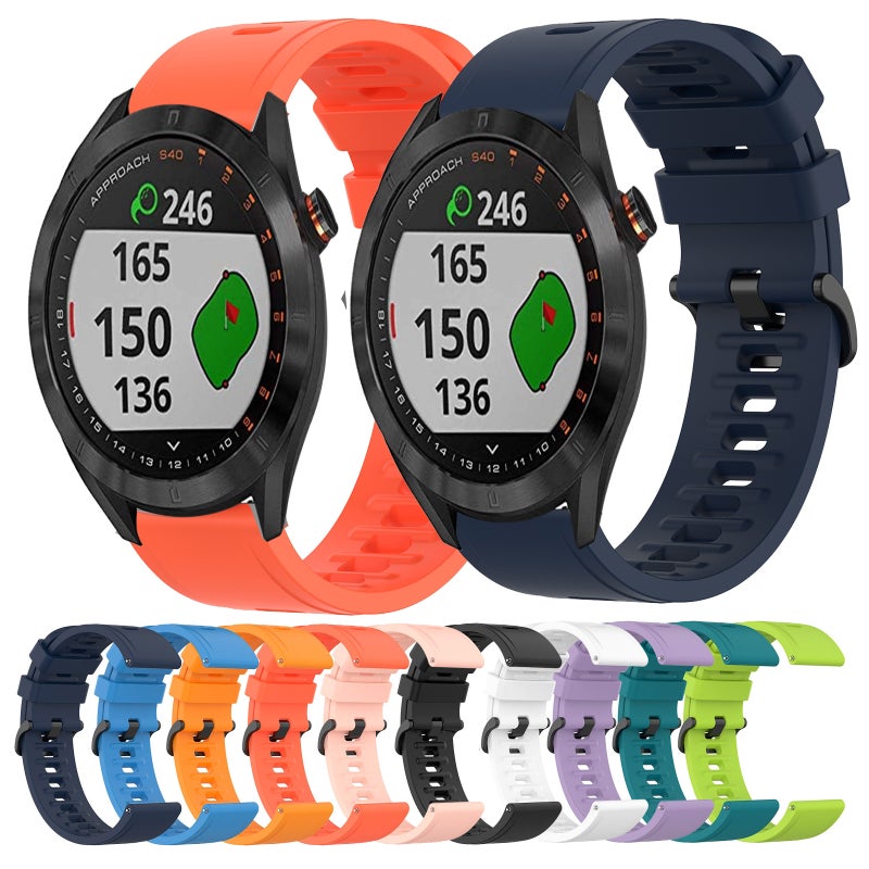 S-TOP For Garmin Approach S40 20mm Solid Color Soft Silicone Watch Band(White) - Image 3