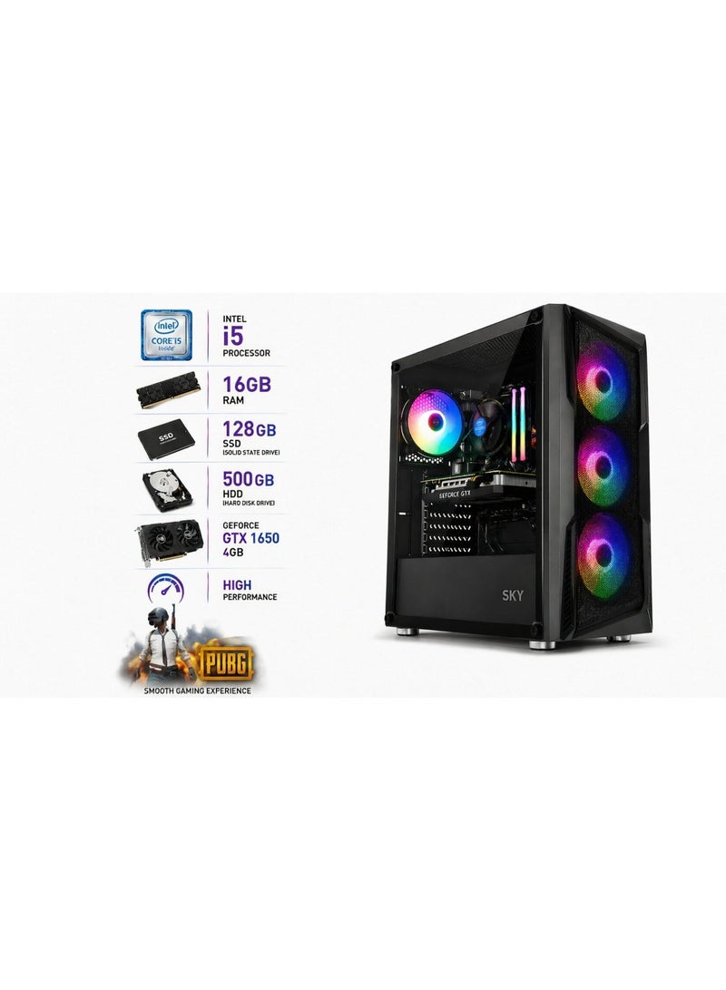 A gaming PC for powerful performance and a smooth gaming experience with an Intel Core i5 processor, 16GB RAM, dual storage, and a 4GB graphics card.
