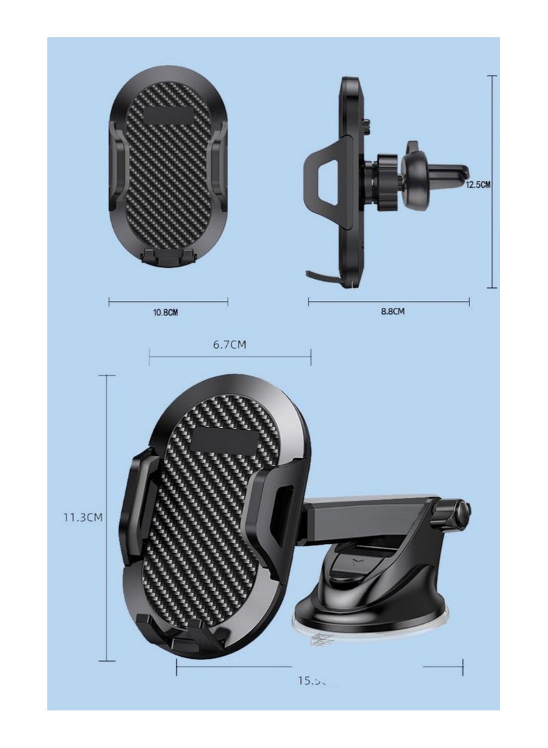 Car Phone Holder Long Arm Phone Holder Stand Car For Dashboard Windshield Air Vent Compatible With All Smartphones - Image 4