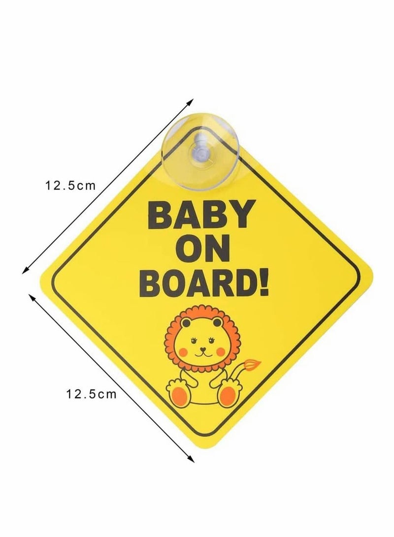 SYOSI Baby on Board Sticker, KASTWAVE 2 PCS Baby On Board Warning Signs with Suction Cups Baby on Board Sticker Sign for Car Warning Removable (4.72 x 4.72 inch) - Image 5