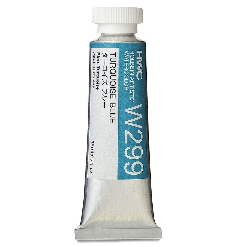 Holbein Artists Watercolor 15ml Tube Turquoise Blue W299