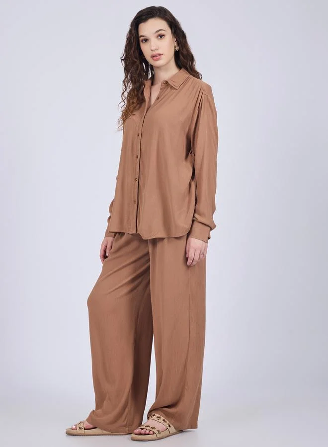 أوجيدر طقم منسق من بنطال وبلوزة بقصة مريحة