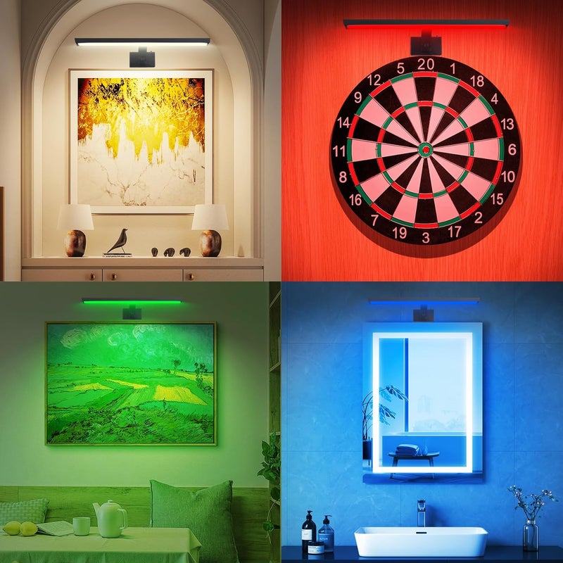 BIGMONAT 16inch Wireless LED Picture Light with Remote, USB Rechargeable Battery Operated Painting Light, Color Changing Art Display for Wall with Timer,Dimmable Art Light for Paintings,Frame,Portrait - Image 4