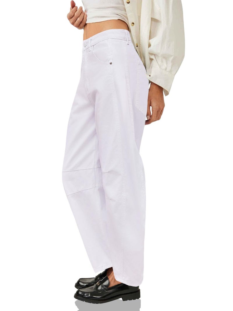 PLNOTME Women's Baggy Boyfriend Jeans Vintage Wide Leg Mid Rise Barrel Denim Ankle Pants - Image 4