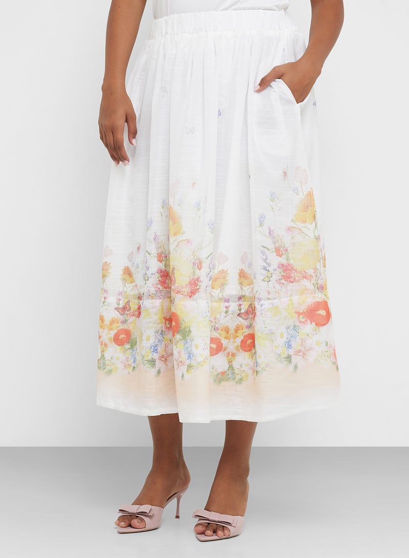 Khizana Plus size floral print top  skirt set  - Image 4