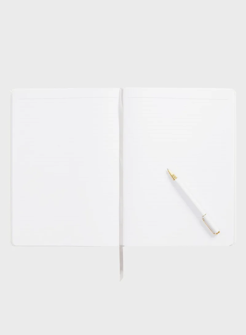 Kikki.K White Notebook Classic Elastic Closure