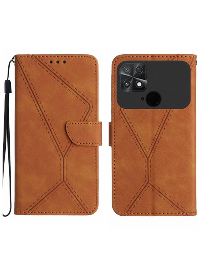 Case For Xiaomi POCO C40 Stitching Embossed Leather Phone Case