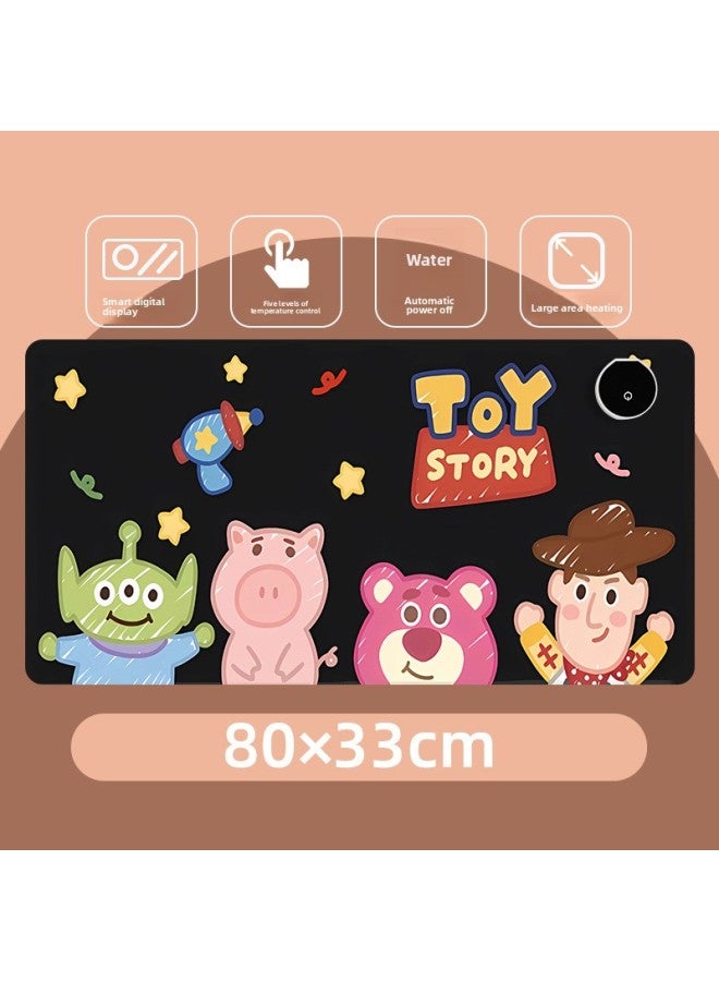 Cartoon Heating Hand Warmer Wrist Pad Mouse Pad Computer Hand Pad Leather Table Pad Keyboard Pad Shortcut Key Mouse Pad-Color:330*800*1.8mm-Pattern:L-1371 - Image 1