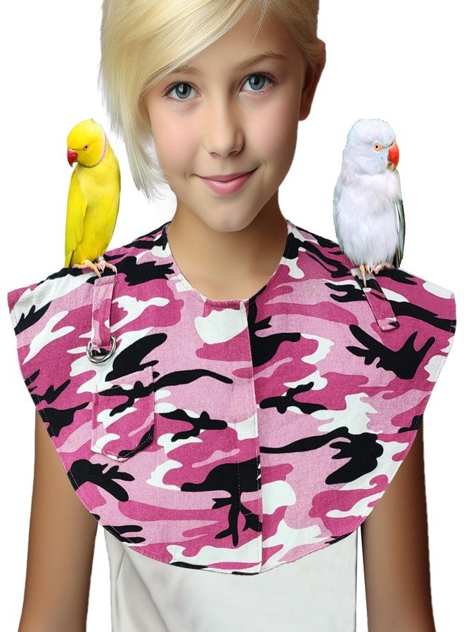 XQIGI Parrot Anti-Scratch Shoulder Protector, Hang Bird Anklet Toys, Waterproof Pet Training Pad Poop Diaper Anti-bite Shawl for Parakeets Cockatiels Macaws Lovebirds Finches (Small,Pink) - Image 1
