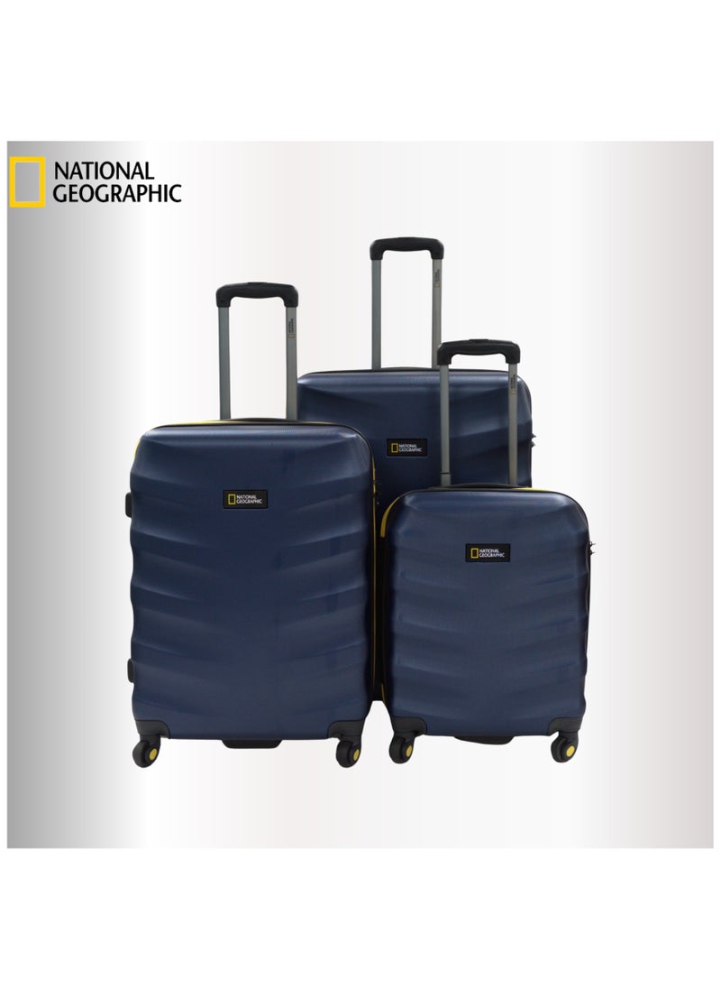 NATIONAL GEOGRAPHIC National Geographic Arete ABS Hard Case Suitcase Set Navy, Durable Lightweight Travel Luggage, 4 Wheel 3pcs Trolley Bag with TSA Combination Lock (20+24+28 Inch).  - Image 2