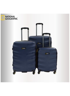 NATIONAL GEOGRAPHIC National Geographic Arete ABS Hard Case Suitcase Set Navy, Durable Lightweight Travel Luggage, 4 Wheel 3pcs Trolley Bag with TSA Combination Lock (20+24+28 Inch).  - Image 2
