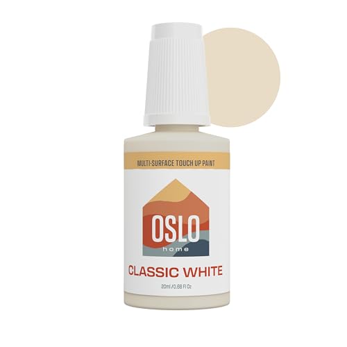 Oslo Home Touch Up Paint, Classic White, 20ml, Matte, w/brush in bottle, Quick drying, for Home, Kitchen cabinets, Walls - Image 1