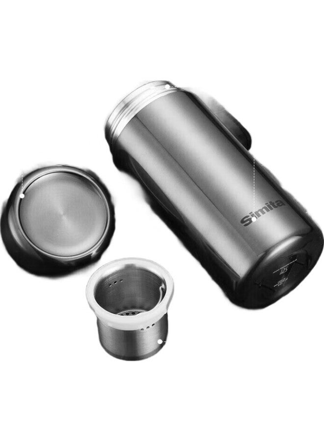 Simita Insulated Mug For Men, 304 Stainless Steel Tea Cup, Car And Business Portable With Filter, Steel Color, 450Ml - Image 1