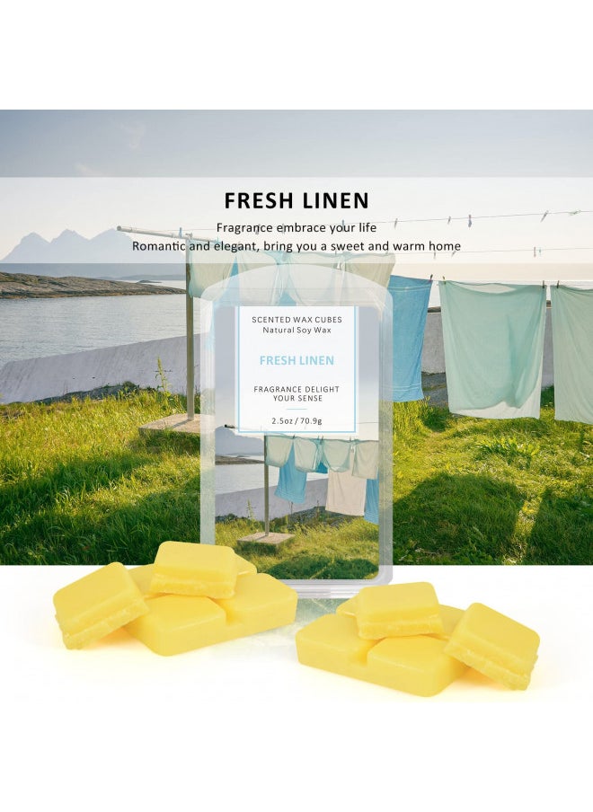 STRN - Scented Wax Melts, Wax Melts Wax Cubes, Soy Wax Cubes for Warmer Wax Melts Gift Set Ocean Breeze, Fresh Linen, Bohemia Forest, Winds in Summer (4 x 2.5oz) - Image 1