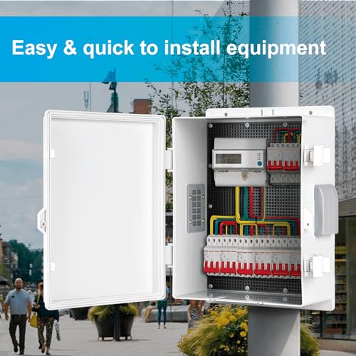 CQENPR Outdoor Waterproof Electrical Junction Box, ABS Water Resistant Enclosure with Internal Mounting Panel & Hinged Cover (13" H* 9.2" L* 5.6" W) - Image 4