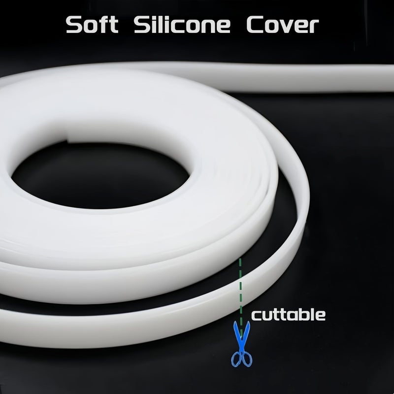 KSDLMPA 16.4Ft/5M Silicone LED Cover, Alumium Profile Silicone Channel Diffuser Flexible PC Lampshade Line for Strip Lights, Ceiling Lamp, Under Cabinet Cover Replaceable Installation (12mm) - Image 3