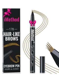 iMethod Eyebrow Pen - Eyebrow Pencil With Micro 4-Fork Tip, Microblading Eyebrow Pen For Natural Hair-Like Brows, Long-Lasting Eye Brow Pencils For Women, Smudge-Proof, Light Brown  - Image 1