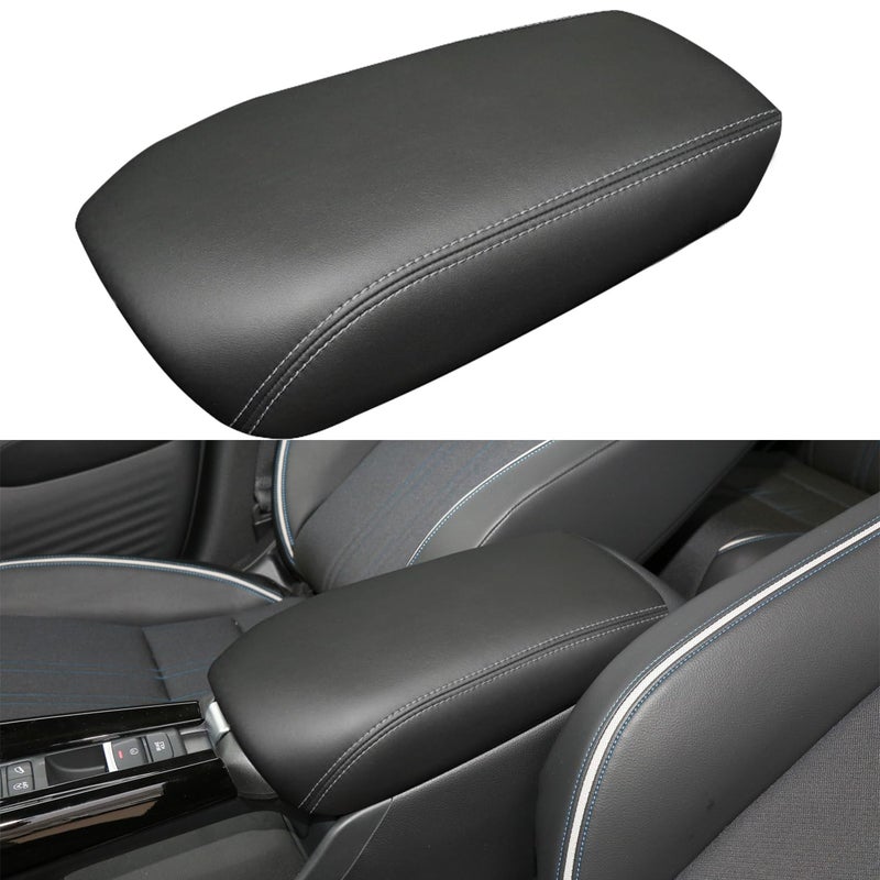 LOCOY Center Console Armrest Cover for Honda HRV Accessories 2023 2024 2025 2026 for HRV Arm Rest Box Lid Protection Trim Armrest Seat Leather Interior Middle Console Liner Gray Stitches