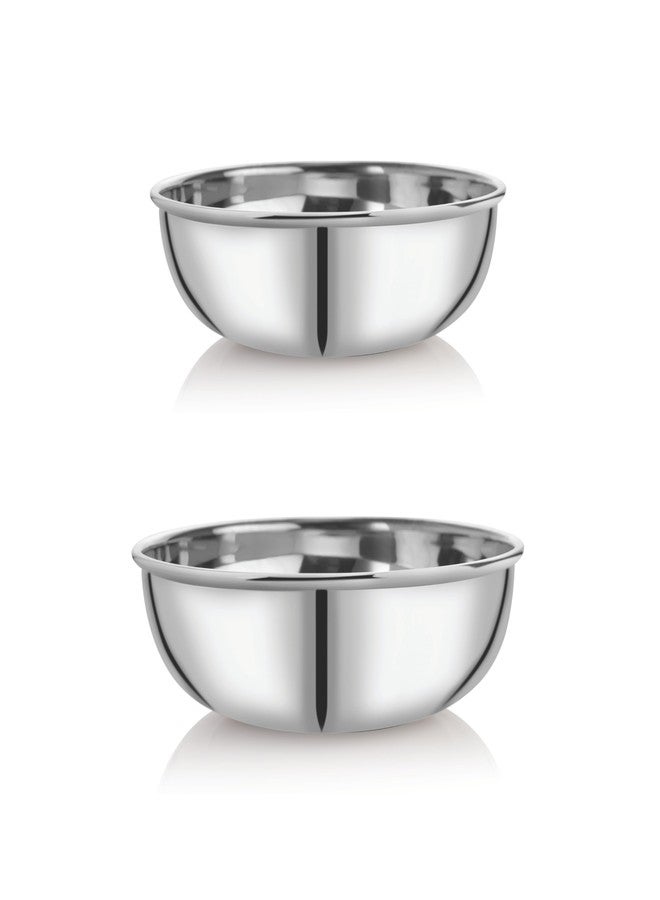 EMBASSY Premium 18G Plain Tasla (Kadhai Without Handle), Sizes 10 and 13, 18.5/24.5 cms, 1000/2500 ml, Heavy/Thick, Stainless Steel - Image 1