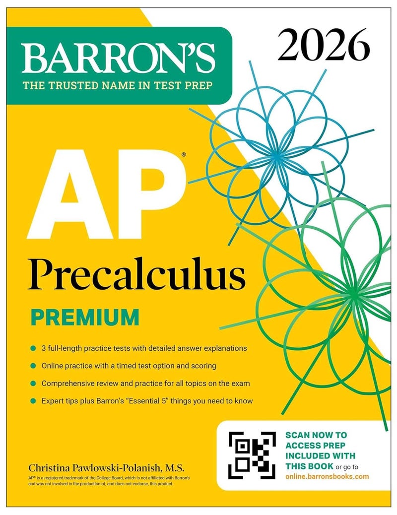 AP Precalculus Premium, 2026: Prep Book with 3 Practice Tests + Comprehensive Review + Online Practice (Barron's Ap Prep) - Image 1