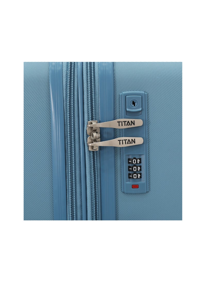 TITAN - Hardside Luggage Trolley Bag 3 Pieces Set,Blue (S-20",M-24",L-28") - Image 1