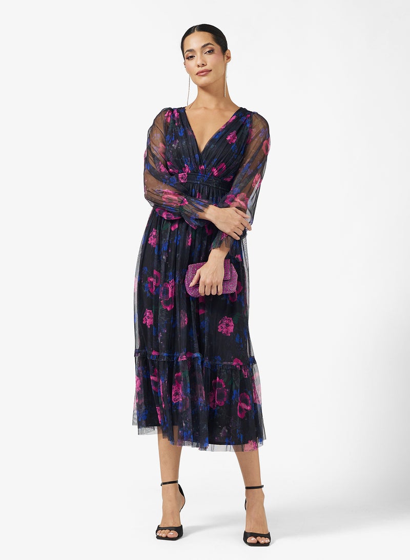 Anaya With Love Ruffle Hem Tulle Midi Dress - Image 1