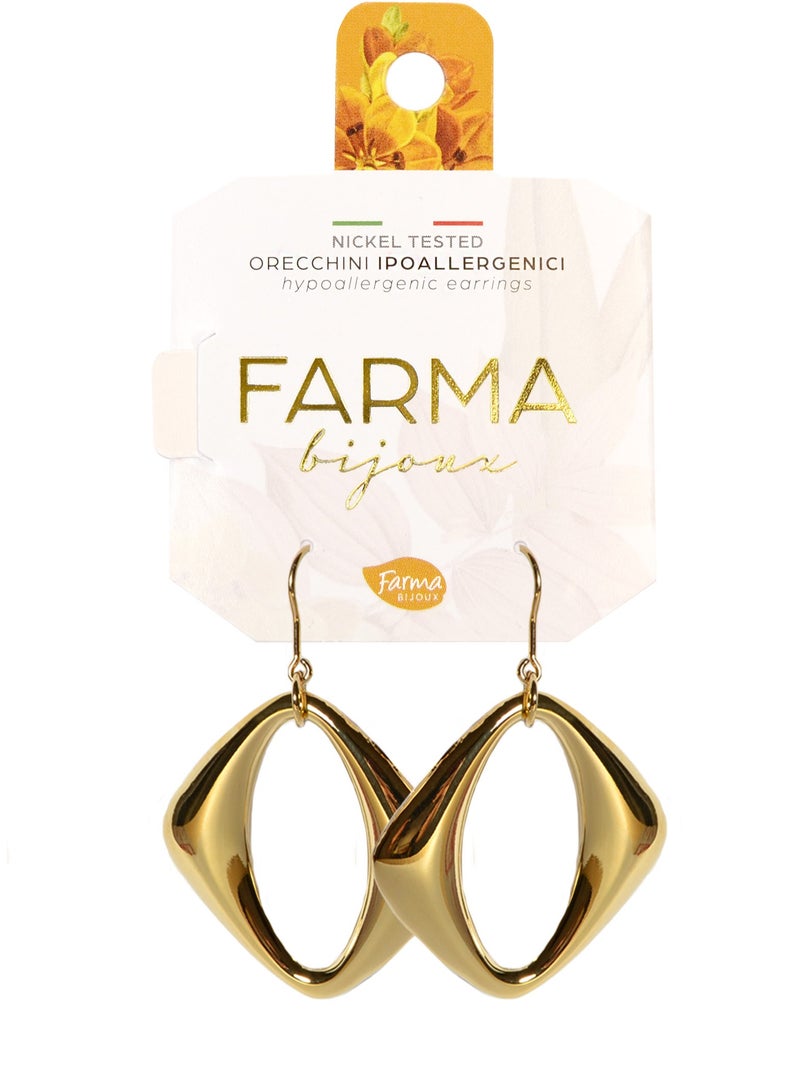 فارما سلك أذن معيني مقاس 42 مم مطلي بالذهب عيار 18 قيراط - Image 2