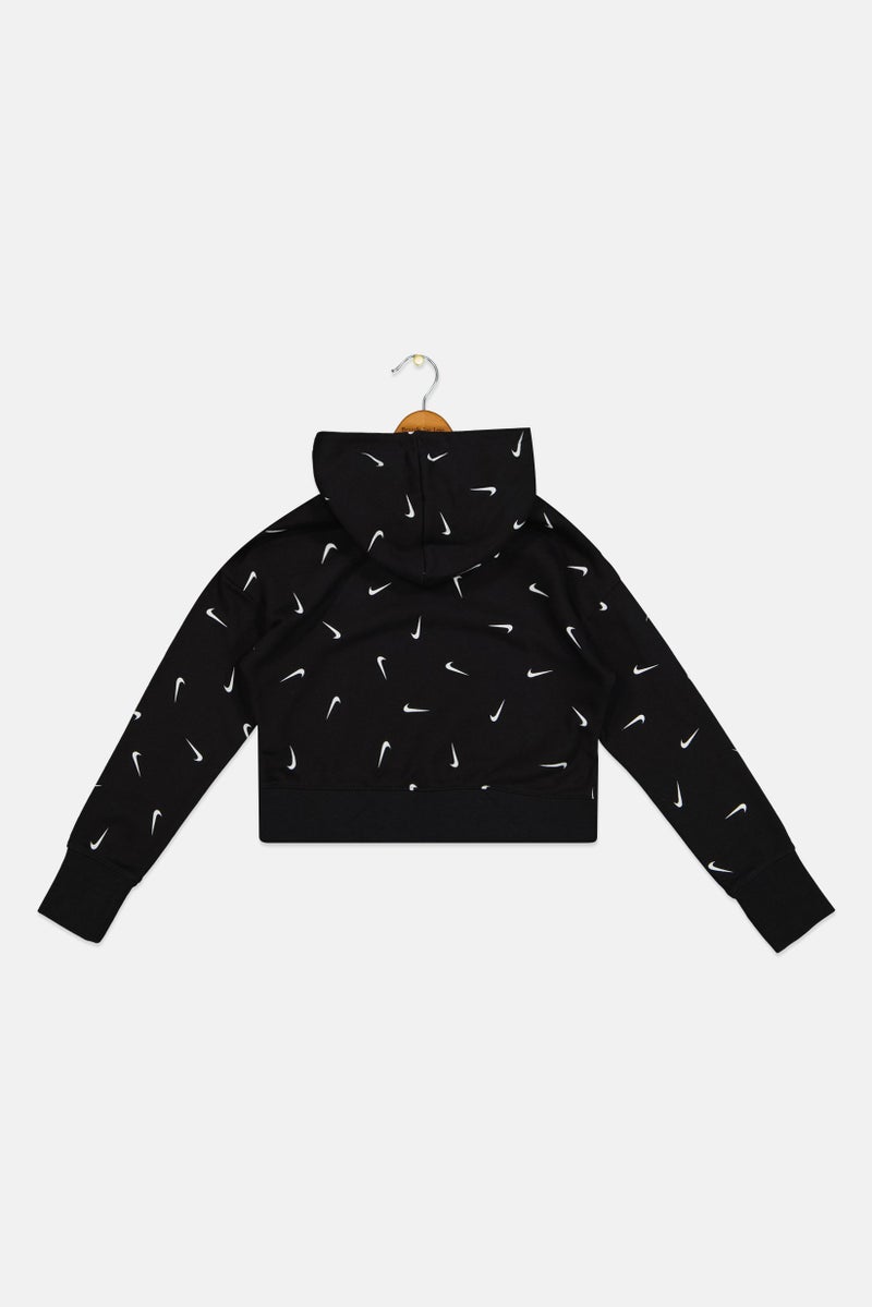 Nike سويت شيرت تدريب طويل الأكمام للفتيات، أسود - Image 3