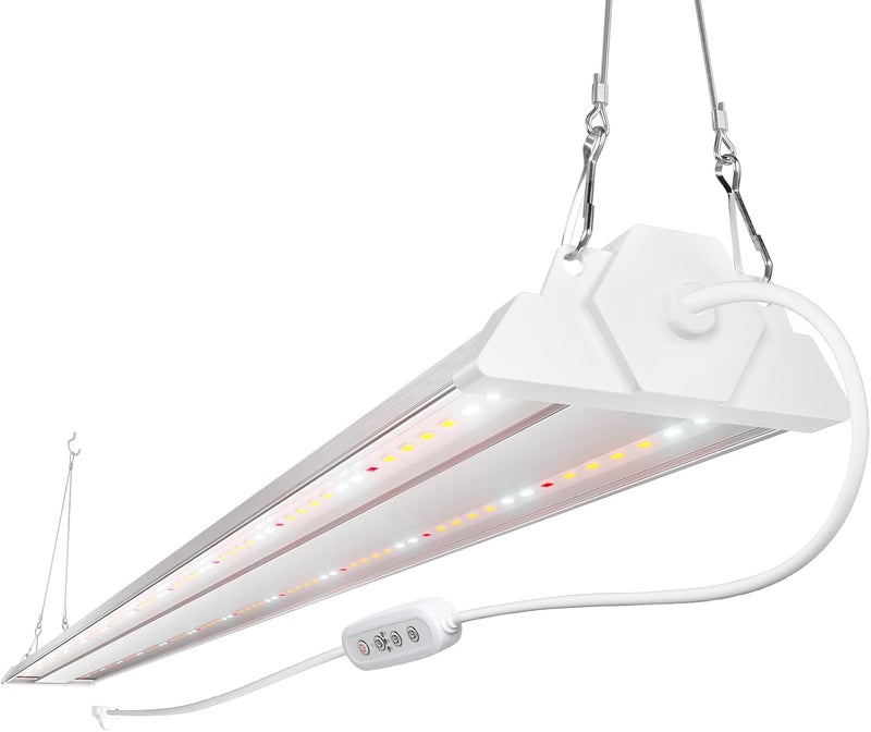 FREELICHT عبوة واحدة من ضوء نمو LED بطول 4 أقدام مع مؤقت، 60 واط (ما يعادل 350 واط)، ضوء نباتي متكامل بطيف كامل يشبه الشمس للنباتات الداخلية المائية، مع 3 أوضاع توقيت، - Image 1