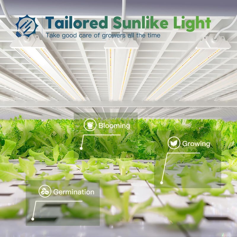 FREELICHT عبوة واحدة من ضوء نمو LED بطول 4 أقدام مع مؤقت، 60 واط (ما يعادل 350 واط)، ضوء نباتي متكامل بطيف كامل يشبه الشمس للنباتات الداخلية المائية، مع 3 أوضاع توقيت، - Image 3
