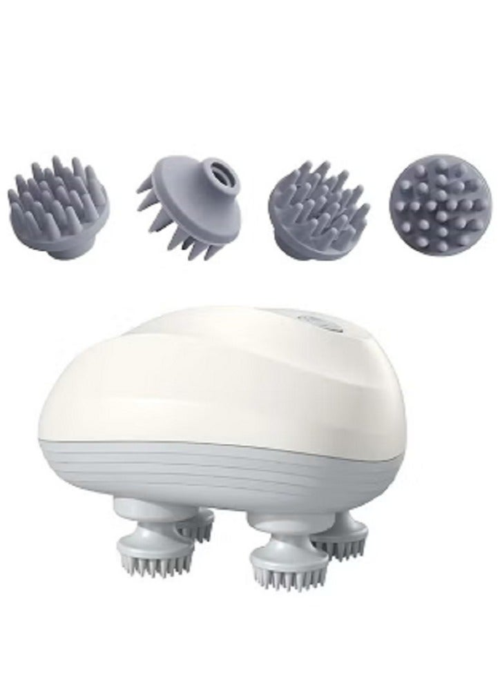 جينغبين مصغرة رأس تدليك  المحمولة قابلة لإعادة الشحن 3D العجن  10 دقيقة توقيت تلقائي  مادة ABS خفيفة جدا  نوع C الشحن السريع  هدية له / لها (أبيض) - Image 1