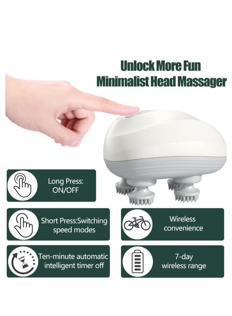 جينغبين مصغرة رأس تدليك  المحمولة قابلة لإعادة الشحن 3D العجن  10 دقيقة توقيت تلقائي  مادة ABS خفيفة جدا  نوع C الشحن السريع  هدية له / لها (أبيض) - Image 2