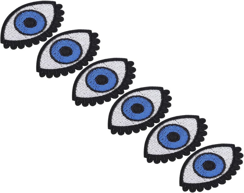 Big Eye Pattern Iron On Patches, 6pcs Bright Color DIY Sewing Patches for Clothes, Hats, Jackets - Easy to Iron, Durable Cotton Material, Perfect DIY Gifts for Kids - Image 2