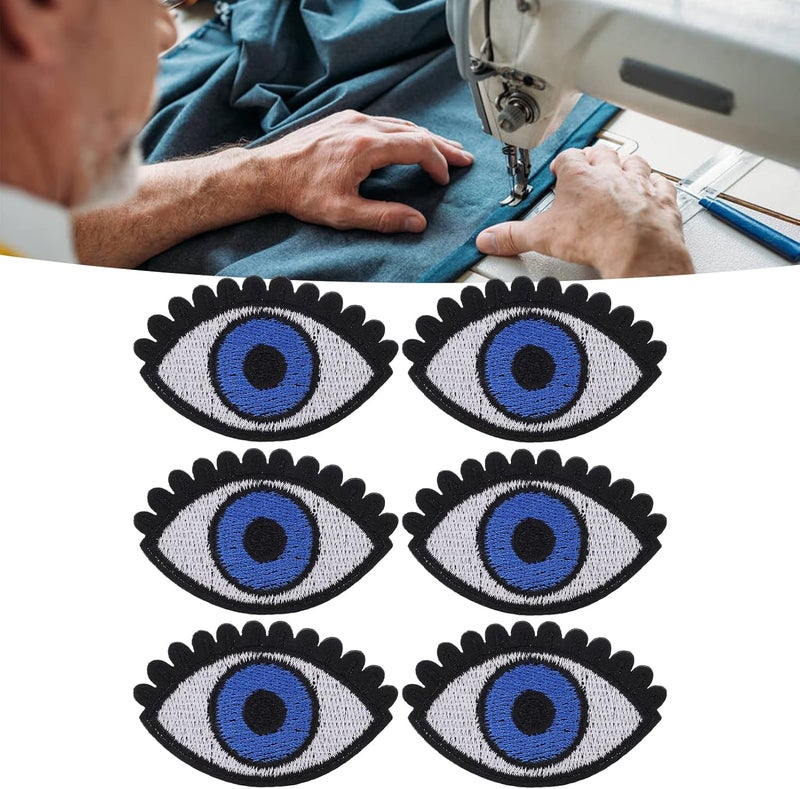Big Eye Pattern Iron On Patches, 6pcs Bright Color DIY Sewing Patches for Clothes, Hats, Jackets - Easy to Iron, Durable Cotton Material, Perfect DIY Gifts for Kids - Image 4