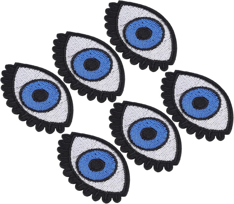 Big Eye Pattern Iron On Patches, 6pcs Bright Color DIY Sewing Patches for Clothes, Hats, Jackets - Easy to Iron, Durable Cotton Material, Perfect DIY Gifts for Kids - Image 5