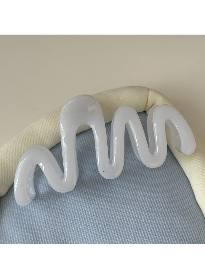Goolsky Elegant Wave Hair Claw for Women and Girls -Sweet Simple Irregular Hair Clip Headwear - Large Plastic Hairpin with Solid Color - Fashion Design Accessory for Ages 14+ - Image 2