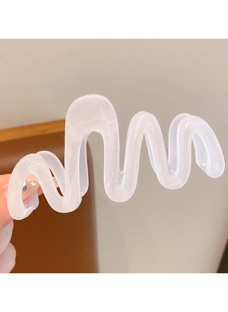 Goolsky Elegant Wave Hair Claw for Women and Girls -Sweet Simple Irregular Hair Clip Headwear - Large Plastic Hairpin with Solid Color - Fashion Design Accessory for Ages 14+ - Image 4