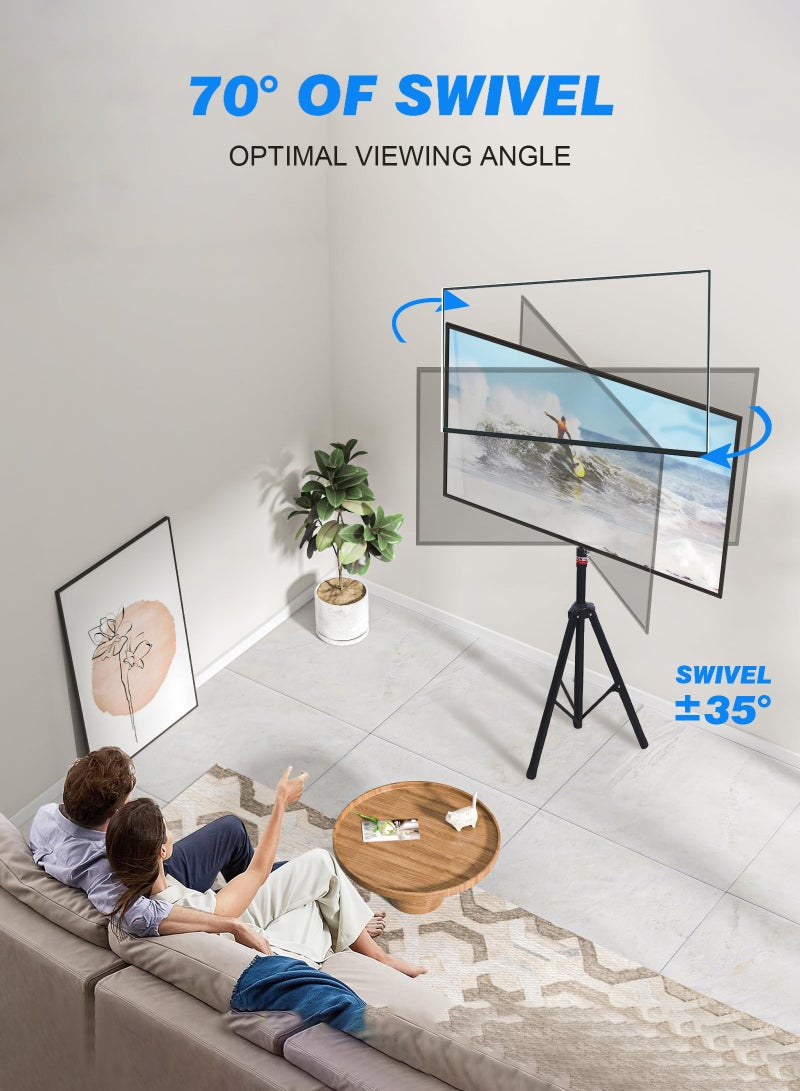 ULHYC Floor standing TV stand for screen sizes from 32 to 60 inches, suitable for LCD, LED, OLED and 4K screens. Stable tabletop stand with adjustable viewing angle and load capacity up to 20 kg - Image 3