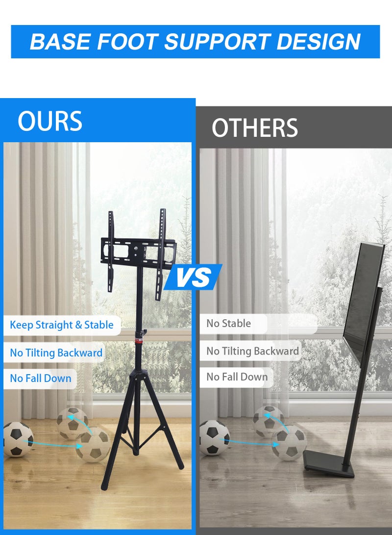ULHYC Floor standing TV stand for screen sizes from 32 to 60 inches, suitable for LCD, LED, OLED and 4K screens. Stable tabletop stand with adjustable viewing angle and load capacity up to 20 kg - Image 2