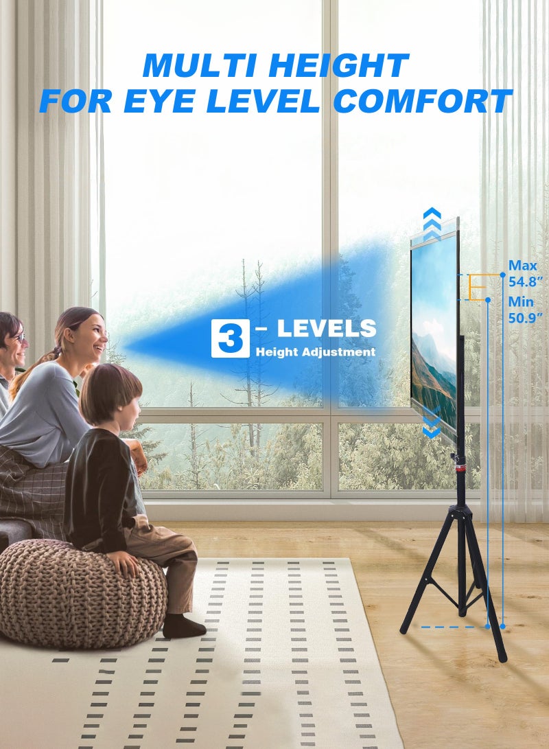 ULHYC Floor standing TV stand for screen sizes from 32 to 60 inches, suitable for LCD, LED, OLED and 4K screens. Stable tabletop stand with adjustable viewing angle and load capacity up to 20 kg - Image 4