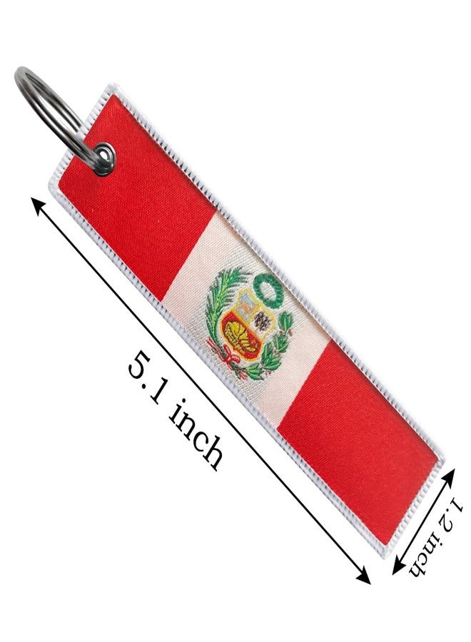 JAVD Peru Flag Keychain Tag with Key Ring - Keys, Cars, Motorcycles, Backpacks, Luggage and Gifts - EDC (3 Pack) - Image 3