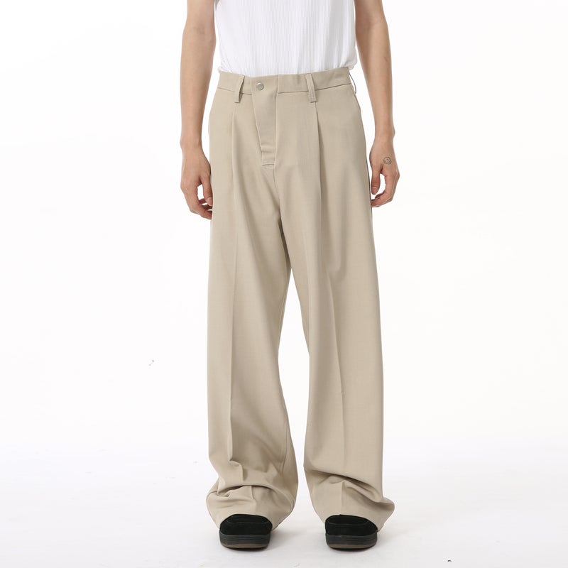 MTLCLOTHES Mens 2024 Fall Casual Wide-Leg Trousers apricot  - Image 3