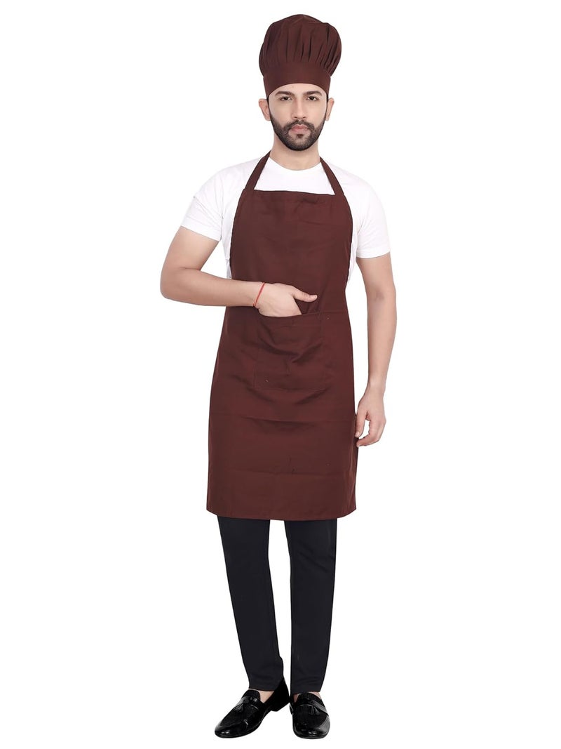 Click One Click One Chef Kitchen Apron with Cap 24x34 inch 61x86cm - Image 1