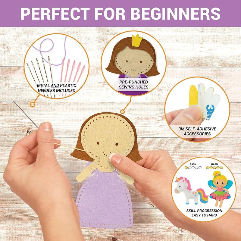 Joyzzz Sewing Kit for Kids, DIY Stuffed Animal Making with Precut Felt Pieces, Includes Plastic Needles and Thread, Creative Arts and Crafts for Ages 7 Plus, Builds Coordination and Patience - Image 4