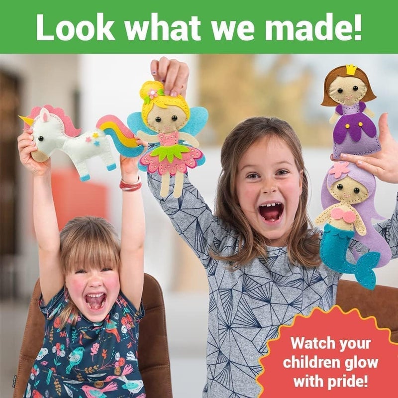 Joyzzz Sewing Kit for Kids, DIY Stuffed Animal Making with Precut Felt Pieces, Includes Plastic Needles and Thread, Creative Arts and Crafts for Ages 7 Plus, Builds Coordination and Patience - Image 2
