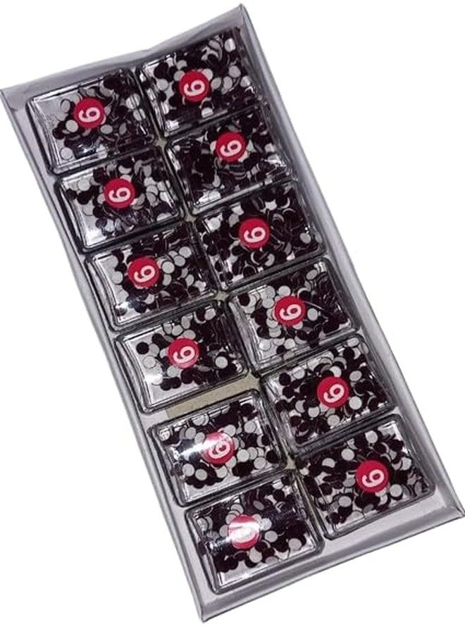 Velvet Bindi for Women and Girls, Coffee Brown, No. 6, Pack of 12 Pieces - Image 1