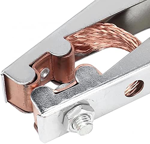 Bolsen 2pcs 300A/500A/800A Earth Ground Cable Clip Clamp Welding Manual Welder Electrode Holder Welding Processing Ground Clamp Professional Tools (800A With holster), Silver - Image 2