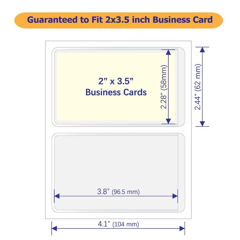 IMAGAME Clear Adhesive Business Card Pocket swith Side Open for Loading, 50 Pack, Plastic Labels Holders for Storage Bins and Library Card, Ideal for Organizing and Protecting Your Business Cards - Image 3