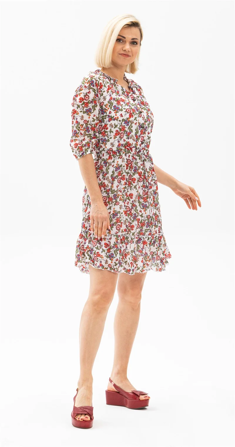 Eliş Şile Bezi Floral Print Dress